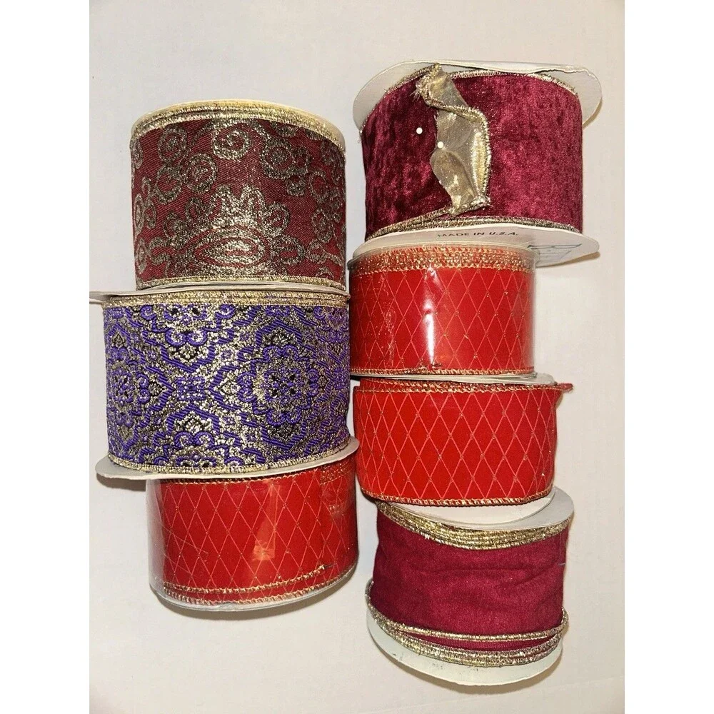 Lot Of Holiday Crafting Ribbon